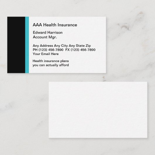 医療保険業務用カード 名刺 (正面/裏面)