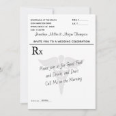 医療処方箋パッドの結婚式のお祝い 招待状 (正面)