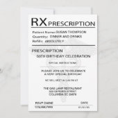 医療処方箋パッド50th誕生日パーティー 招待状 (正面)