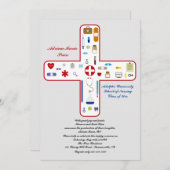 医療分野の卒業招待状 招待状 (正面/裏面)