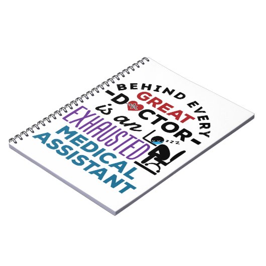 医療助手の疲れ果てたおもしろい感謝 ノートブック (左側)