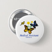 医療助手の蝶 缶バッジ (正面&裏面)