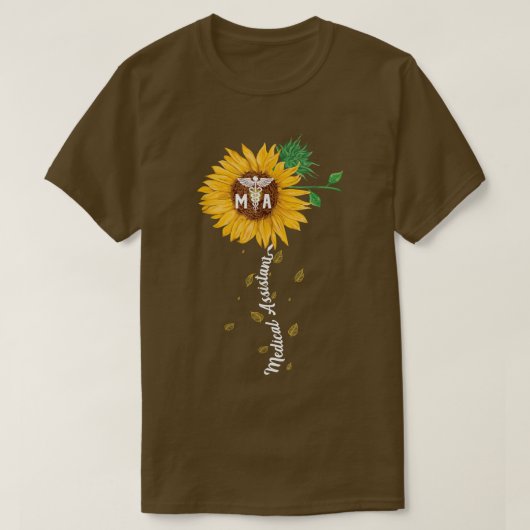 医療助手ひまわりおもしろい医療物No Tシャツ (デザイン正面)