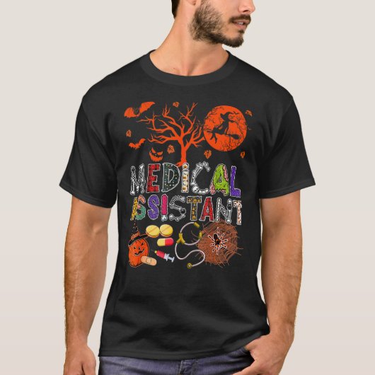 医療助手ハロウィンゾンビコスチューム怖いP Tシャツ (正面)