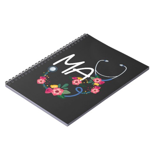 医療助手聴診器フローラリース ノートブック (左側)