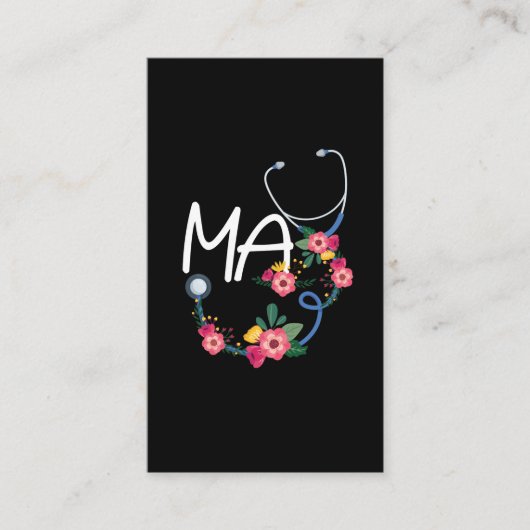 医療助手聴診器フローラリース 名刺 (正面)