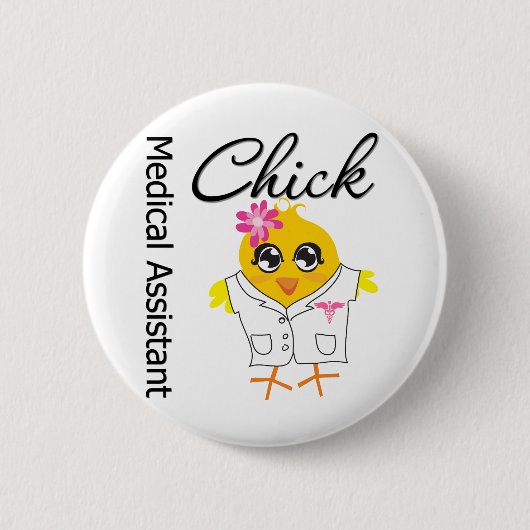 医療助手Chick v2 缶バッジ (正面)