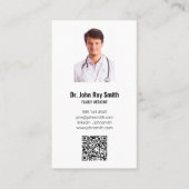 医療医師用写真QRコードのミニマルモダンリスト 名刺 (正面)