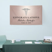 医療卒業式バラガーリー金ゴールドバナー 横断幕 (トレードショー)