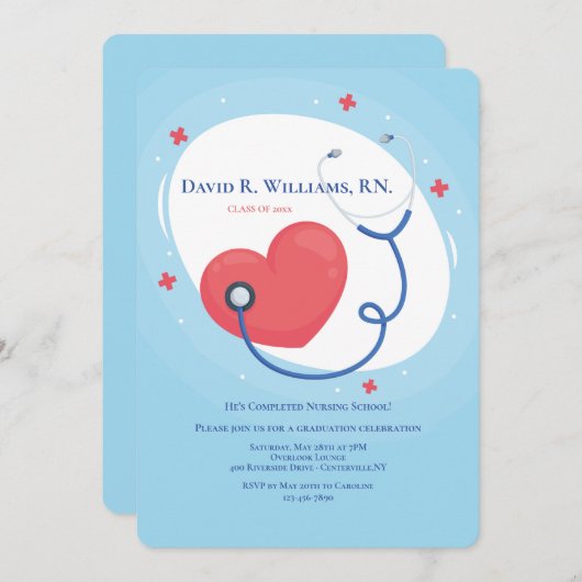 医療卒業 招待状 (正面/裏面)