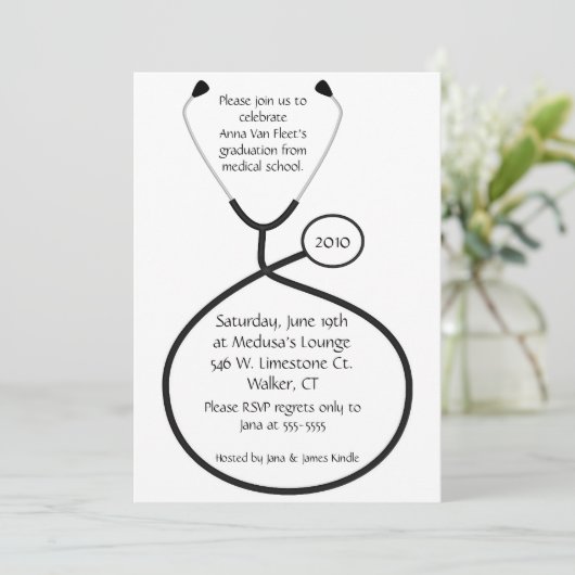 医療又は看護の卒業パーティ招待状 招待状 (スタンド正面)
