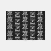 医療受付係のコーヒー愛好家 フリースブランケット (正面(横))