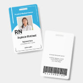 医療員パーソナライズされたの写真IDターコイズ バッジ (正面＆裏面)