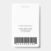 医療員パーソナライズされたの写真IDティール（緑がかった色） バッジ (裏面)