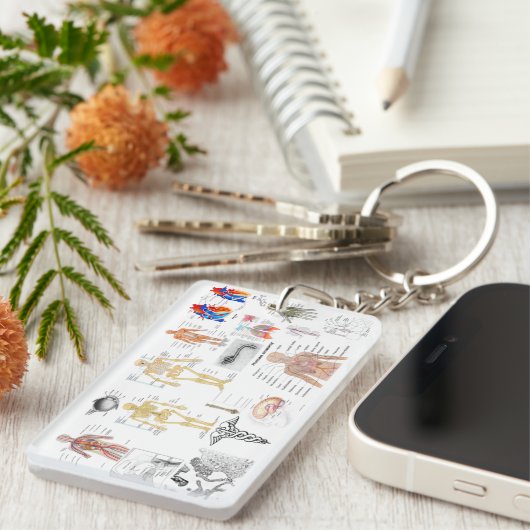 医療図人体の解剖図 キーホルダー (正面右)