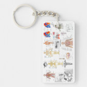 医療図人体の解剖図 キーホルダー (正面)