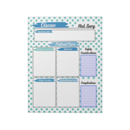 医療学生医科手術テンプレート ノートパッド (回転)