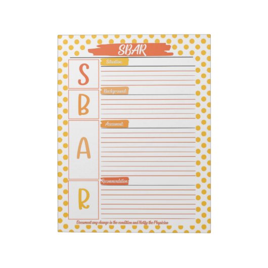 医療学生SBARテンプレート ノートパッド (回転)