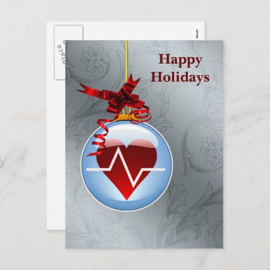 医療専門家の心臓ホリデーカード シーズンポストカード (正面/裏面)