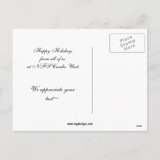 医療専門家の心臓ホリデーカード シーズンポストカード (裏面)