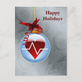 医療専門家の心臓ホリデーカード シーズンポストカード (正面)