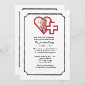 医療引退パーティーの写真招待状 招待状 (正面/裏面)