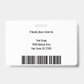 医療従パーソナライズされた業員ロゴの写真IDバッジ バッジ (Back)