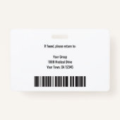 医療従パーソナライズされた業員ロゴの写真IDバッジ バッジ (裏面)