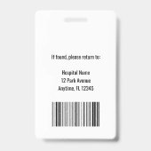 医療従パーソナライズされた業員写真IDバッジ バッジ (裏面)