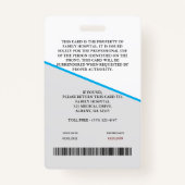 医療従パーソナライズされた業員IDバッジ+バーコード バッジ (裏面)