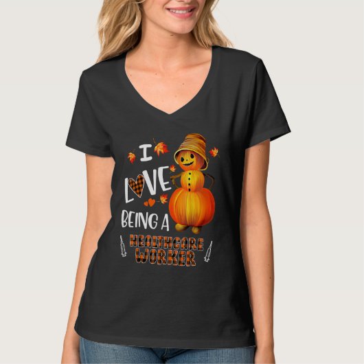 医療従事者としての愛Autumn Halloween Th Tシャツ (正面)