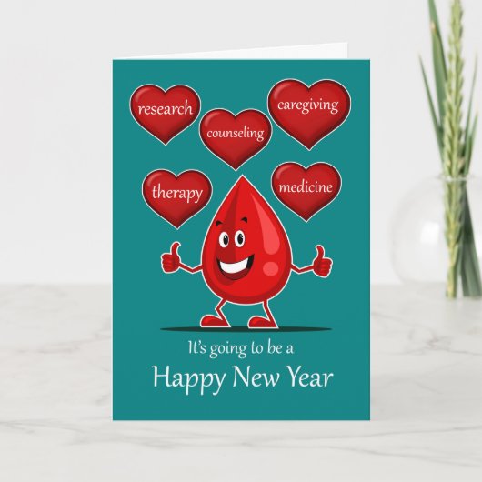 医療従事者のための新年、血友病 カード (正面)