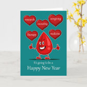 医療従事者のための新年、血友病 カード (黄色い花)