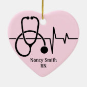 医療従事者のハート形状オーナメント セラミックオーナメント (裏面)