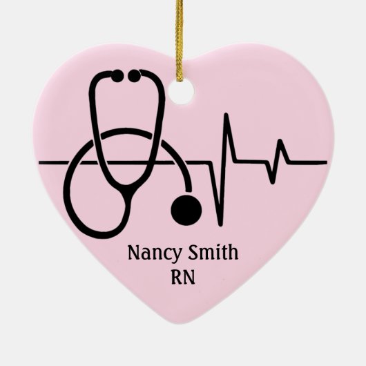 医療従事者のハート形状オーナメント セラミックオーナメント (裏面)