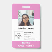 医療従事者の写真IDピンクのバッジ バッジ (正面)