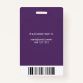 医療従事者の写真ID紫 バッジ (裏面)