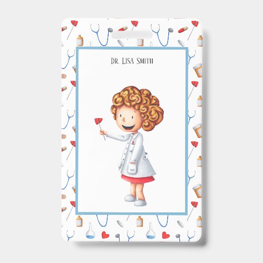 医療従事者の医師またはナース パーソナライズされた バッジ (正面)