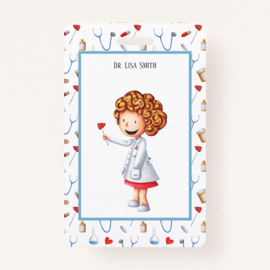 医療従事者の医師またはナース パーソナライズされた バッジ (正面)