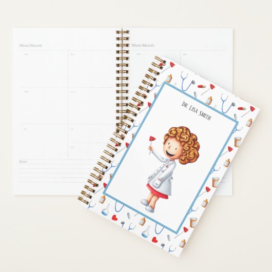 医療従事者の医師またはナース パーソナライズされた プランナー手帳 (ディスプレー)