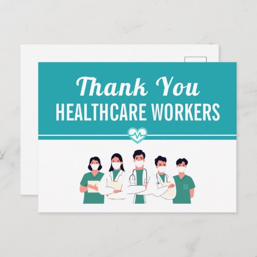 医療従事者の病院スタッフに感謝 ポストカード (正面/裏面)