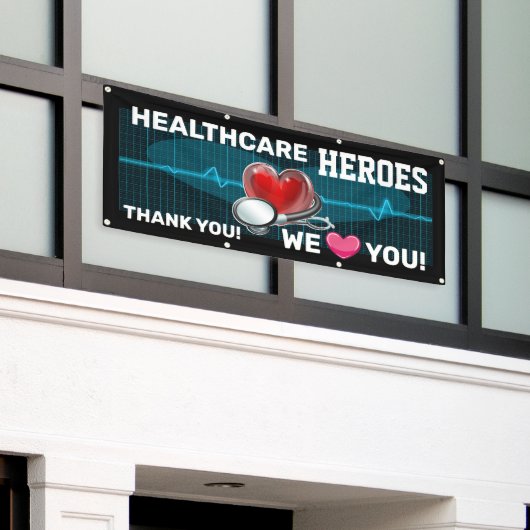医療従事者の評価 横断幕 (ビルの外側)