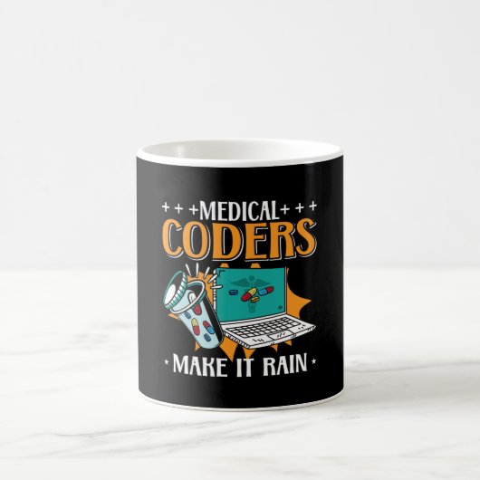 医療従事者はIt Rain Medical Coderコーディングを行う コーヒーマグカップ (中央)