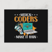 医療従事者はIt Rain Medical Coderコーディングを行う ポストカード (正面)