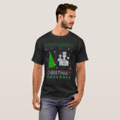医療従事者クリスマスツリー照明醜いクリスマス Tシャツ (正面フル)