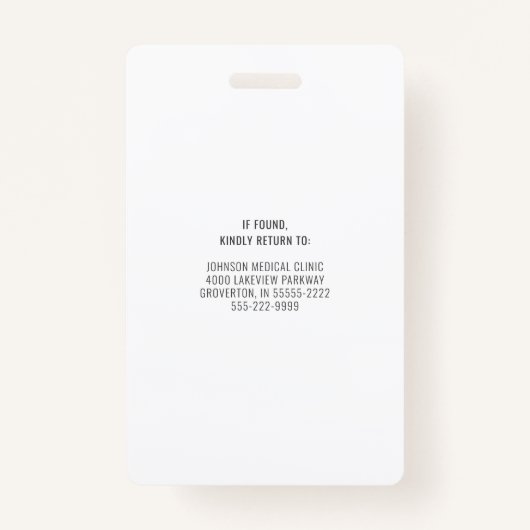 医療従事者家庭保健指導書またはその他の青色 バッジ (裏面)