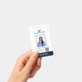 医療従事者用ロゴQRコード付き登録看護師写真ID バッジ (手持ち)