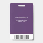 医療従事者用写真付きIDカード（紫） バッジ (裏面)