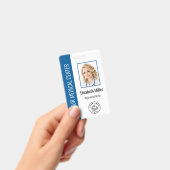 医療従事者 カスタム写真&テキスト 青 バッジ (手持ち)