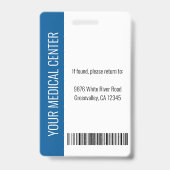 医療従事者 カスタム写真&テキスト 青 バッジ (裏面)